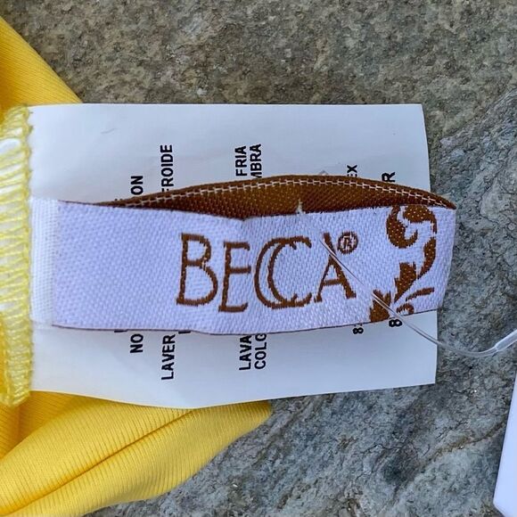 NWT New Becca Color Code Yellow Vanessa Twist Underwire Bra Swim Top L Beach - Picture 11 of 12